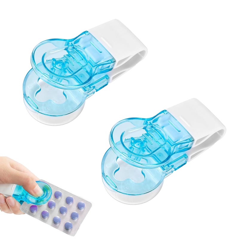 2 Pcs Portable Pill Taker, Pill Popper for Blister Packs, Pill Organizer Medication Aids Tablet Opener for Medication, Pill Taker Remover